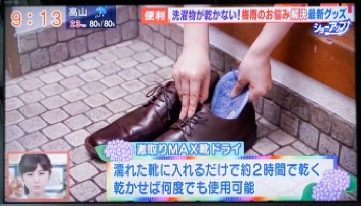 「TV朝日羽鳥慎一モーニングショー」で激取りMAX靴ドライが紹介されました。